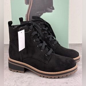 Kensie Kasha Lace Up Ankle Boots, Women's Size 7M, Black NEW In Box